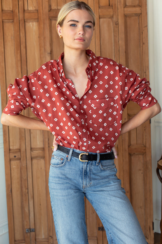 Ryan Shirt - Antique Rouge Diamonds Organic