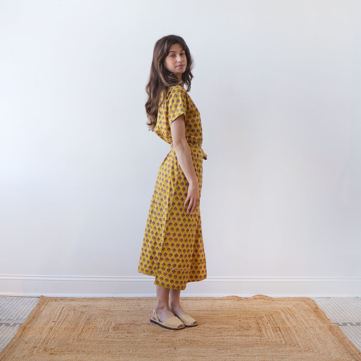 CA Wrap Dress - Chartreuse