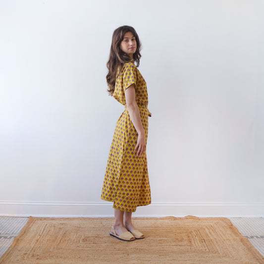 CA Wrap Dress - Chartreuse