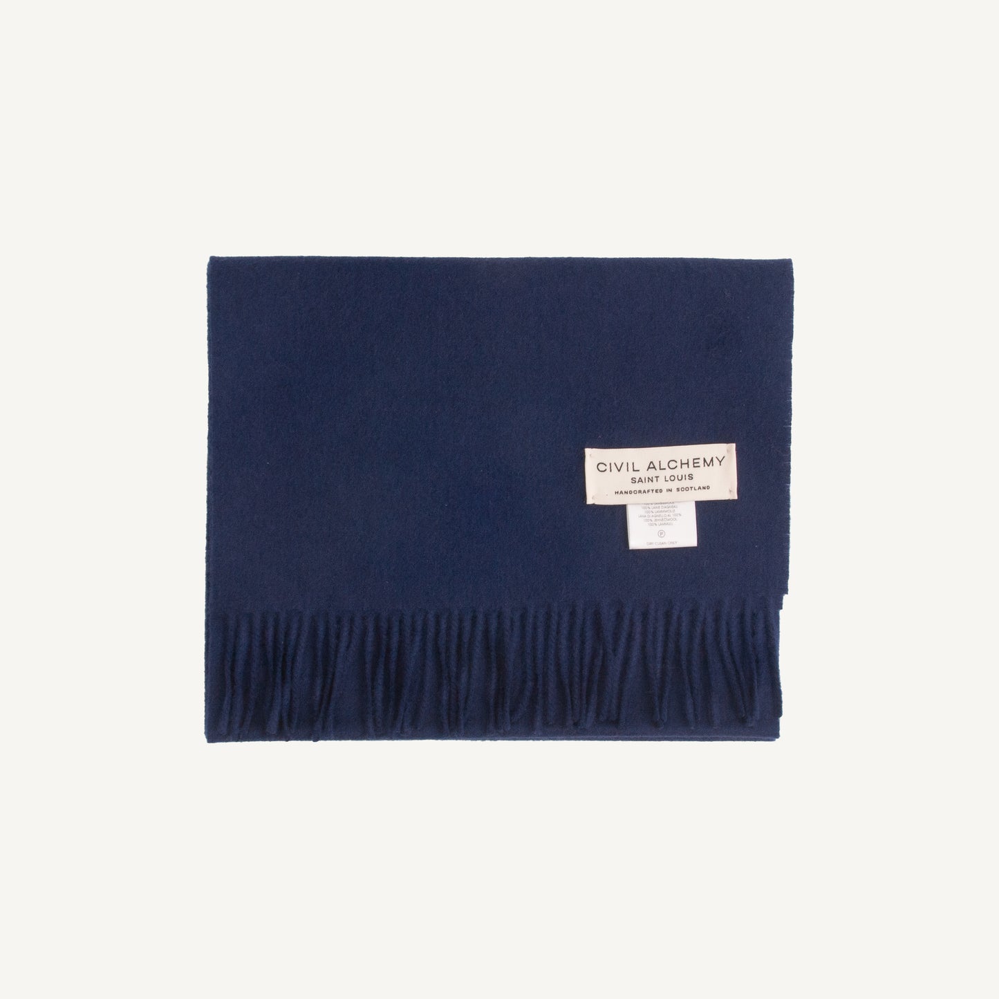 Classic Plain Brushed Scarf - Navy
