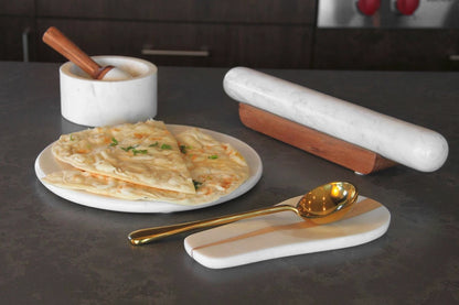 Marble Rolling Pin with Wood Base
