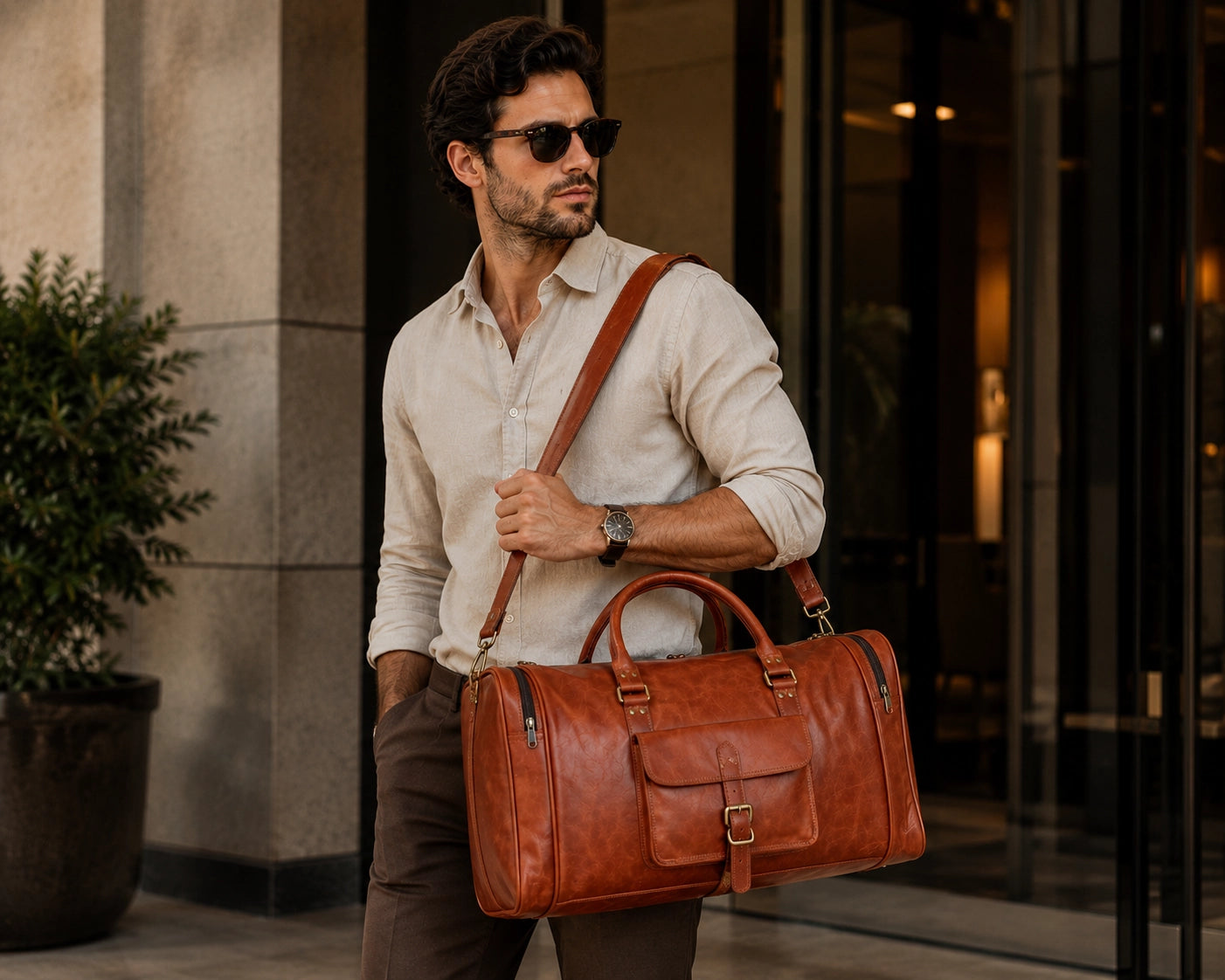Leather Overnight Bag