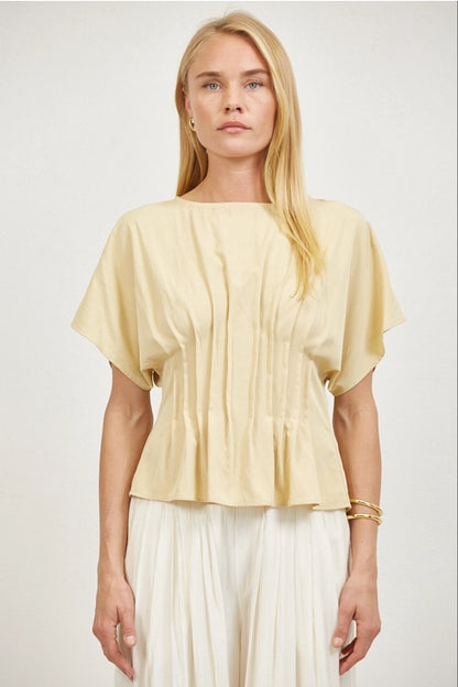 Woven Round Blouse - Butter