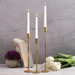 Old Brass Candle Holder 9"