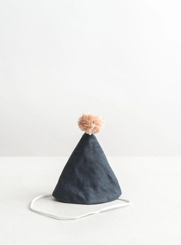 Linen Birthday Hat - Dark Grey
