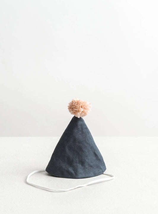 Linen Birthday Hat - Dark Grey