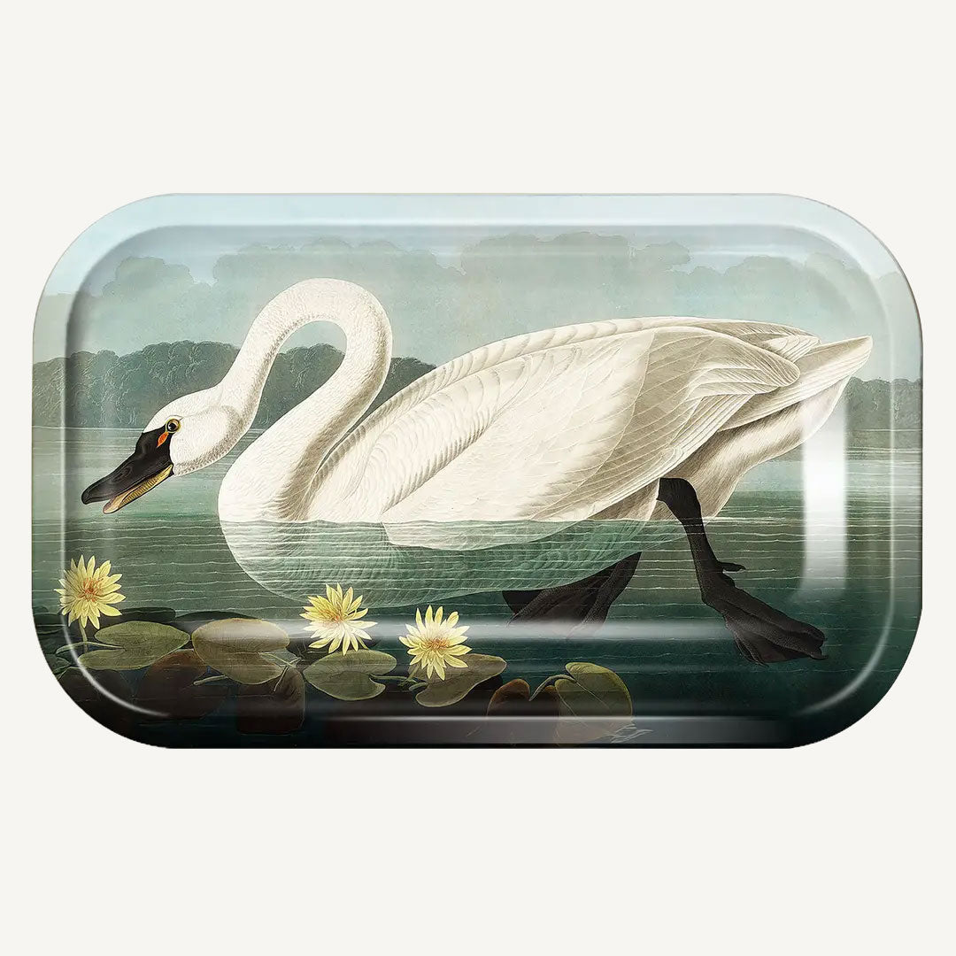 Metal Audubon Swan Tray