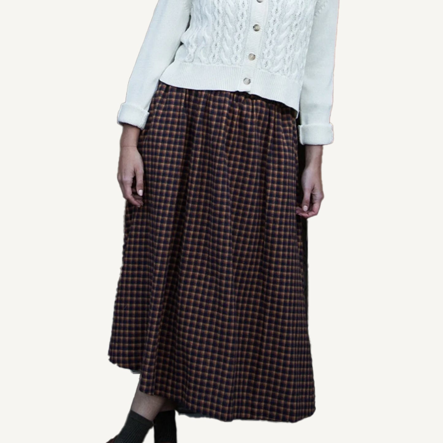 Ellery-Cay Skirt - Navy/Mustard