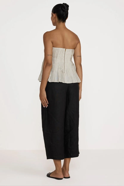 Strapless Pleated Top - Natural