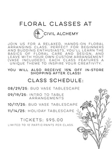 Intro to Table Arrangements Class - 09/19/25