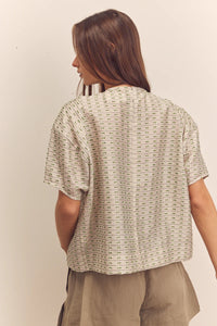 Short Sleeve Pleated Blouse