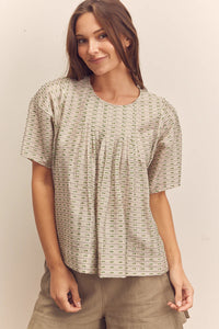 Short Sleeve Pleated Blouse