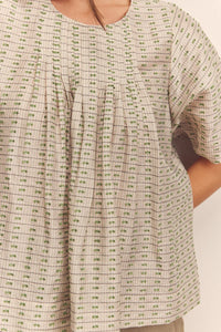 Short Sleeve Pleated Blouse