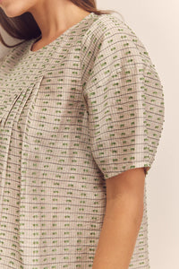 Short Sleeve Pleated Blouse