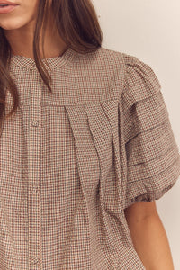 Puff Pintuck Sleeve Blouse