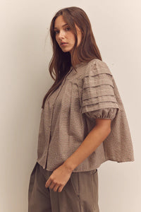 Puff Pintuck Sleeve Blouse