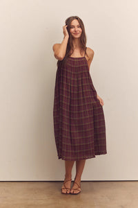 Pleated Knee Cami Dress - Berry