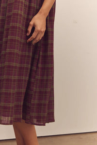 Pleated Knee Cami Dress - Berry