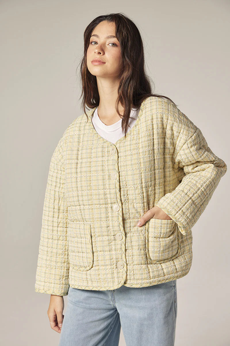 Eyelet Reversible Quilted Jacket