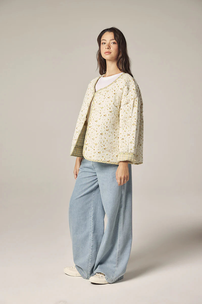 Eyelet Reversible Quilted Jacket