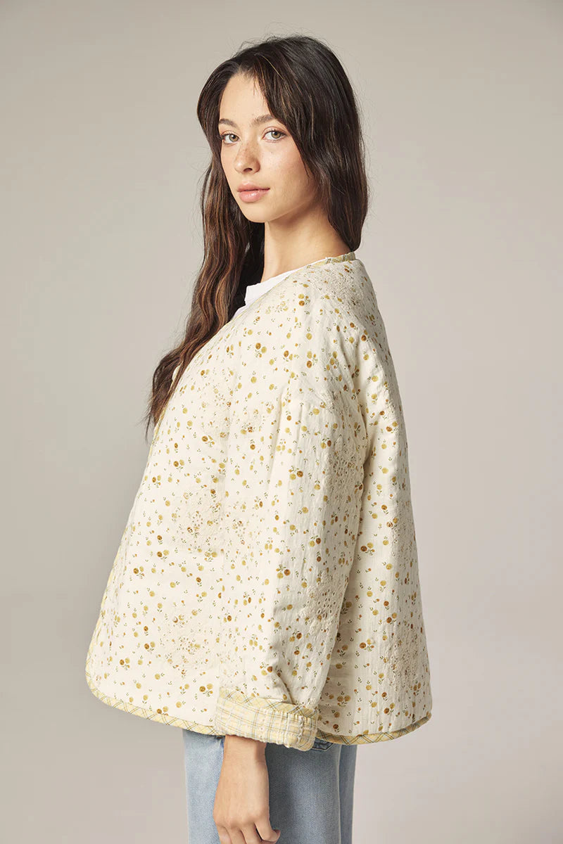 Eyelet Reversible Quilted Jacket