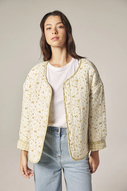 Eyelet Reversible Quilted Jacket