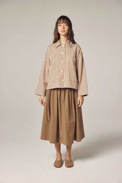 Striped Jacket Brown