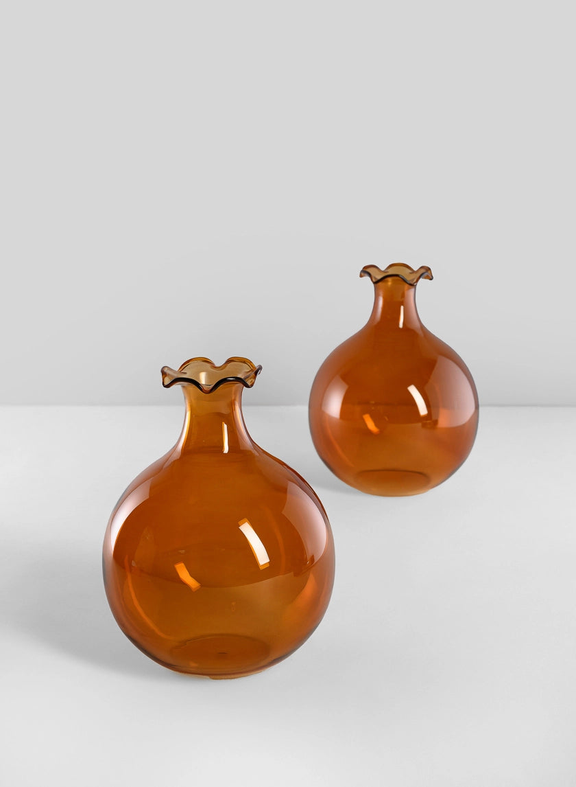 Amber Iris Ball Vase