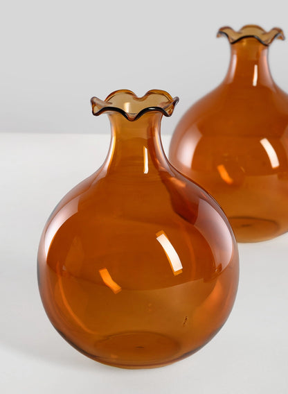 Amber Iris Ball Vase