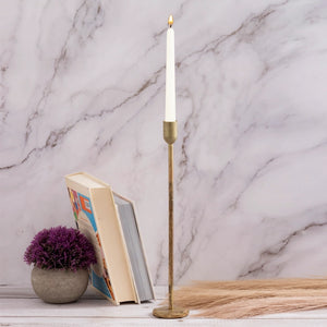 Old Brass Candle Holder 12"