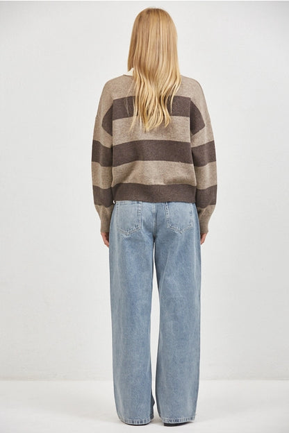 Striped Rugby Shirt - Mocha