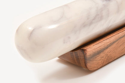 Marble Rolling Pin with Wood Base