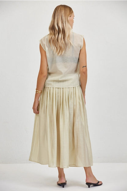 Sheer V-Neck - Taupe