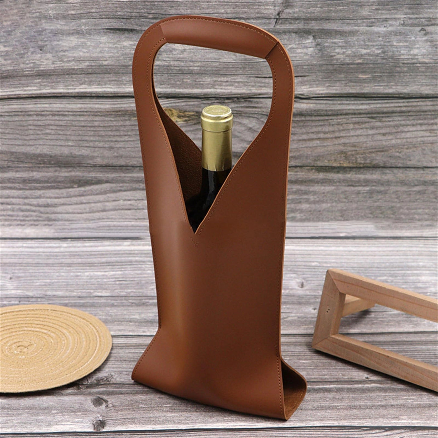 Leather Wine and Liquor Tote