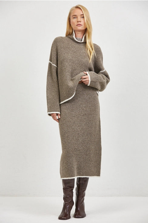 Knit Midi Skirt - Mocha