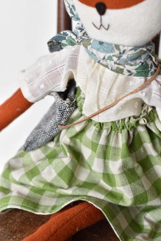 Florette the Fox Doll - Gingham Skirt