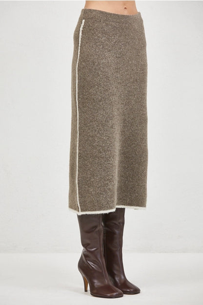 Knit Midi Skirt - Mocha