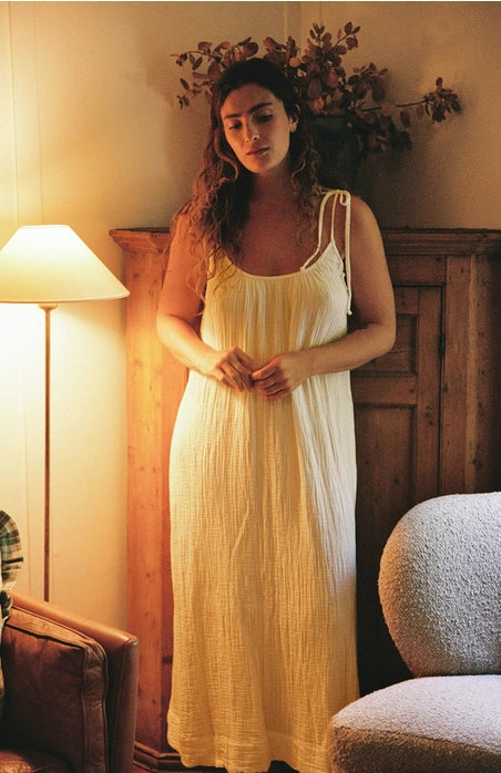 Organic Gauze Dress - Ivory