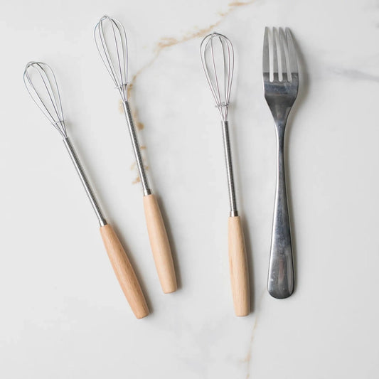 Vintage Mini Whisk with Wood Handle