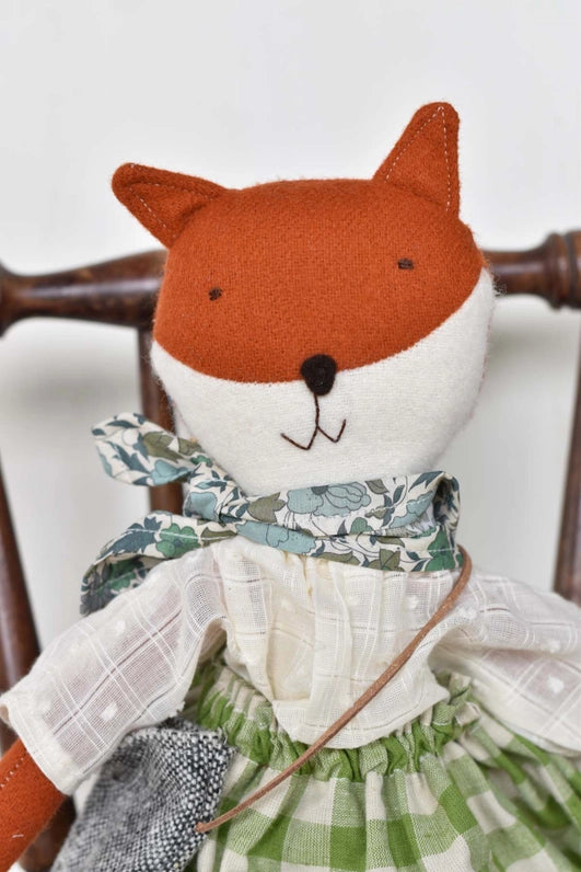 Florette the Fox Doll - Gingham Skirt