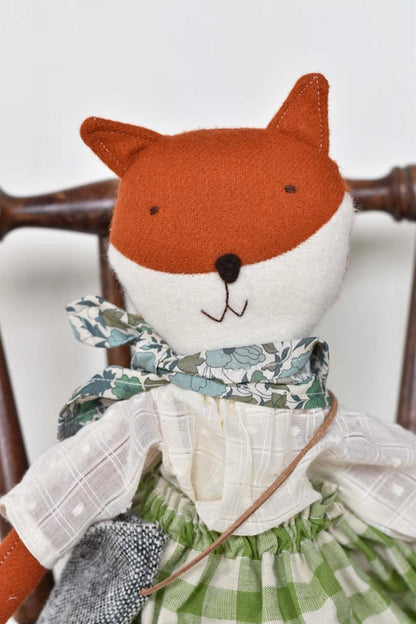 Florette the Fox Doll - Gingham Skirt