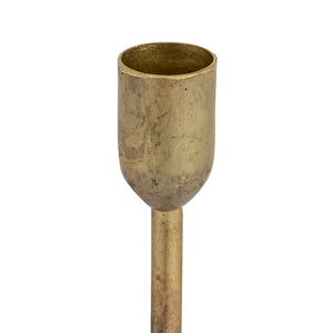 Old Brass Candle Holder 9"
