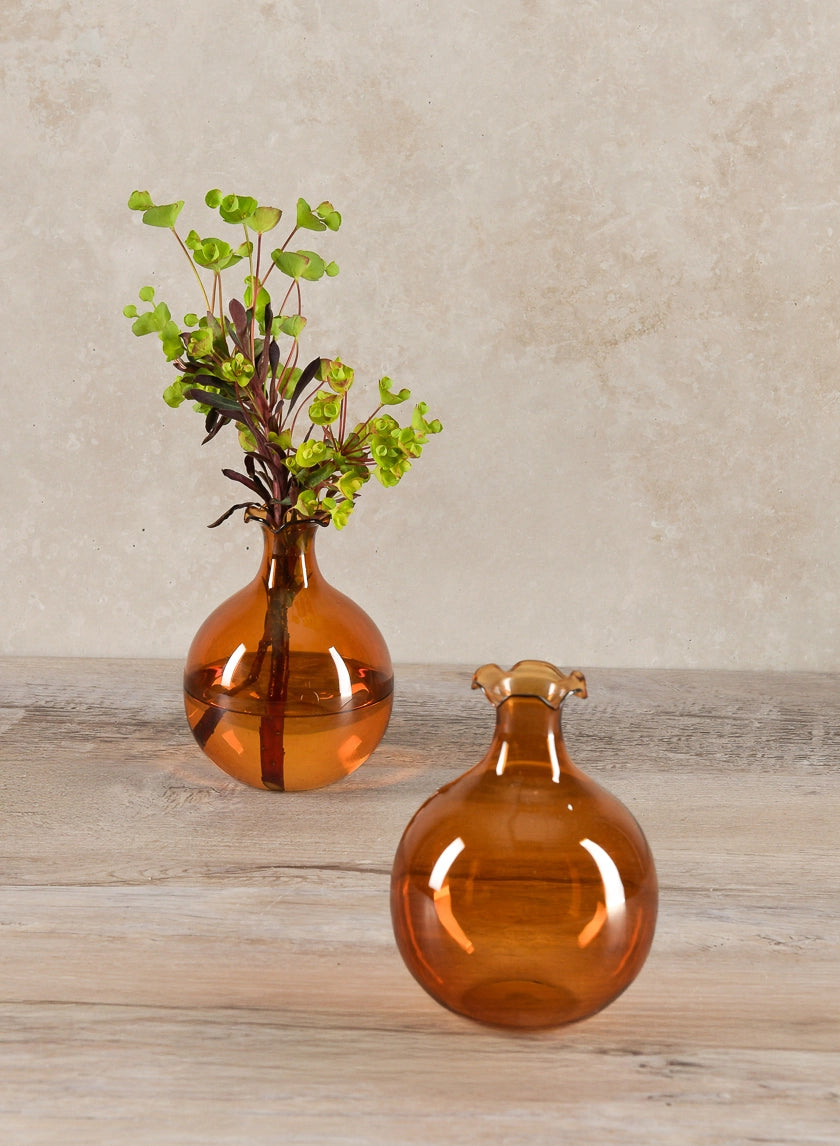 Amber Iris Ball Vase