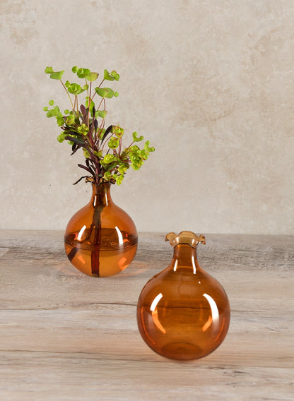 Amber Iris Ball Vase