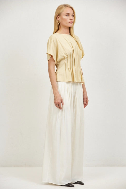 Woven Round Blouse - Butter