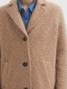 Beige Boiled Wool Coat