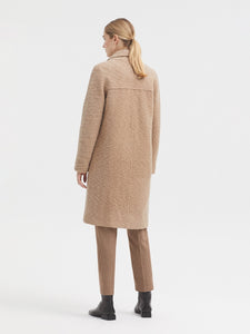 Beige Boiled Wool Coat