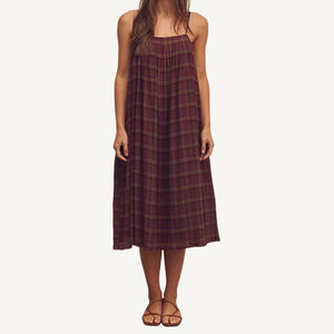 Pleated Knee Cami Dress - Berry