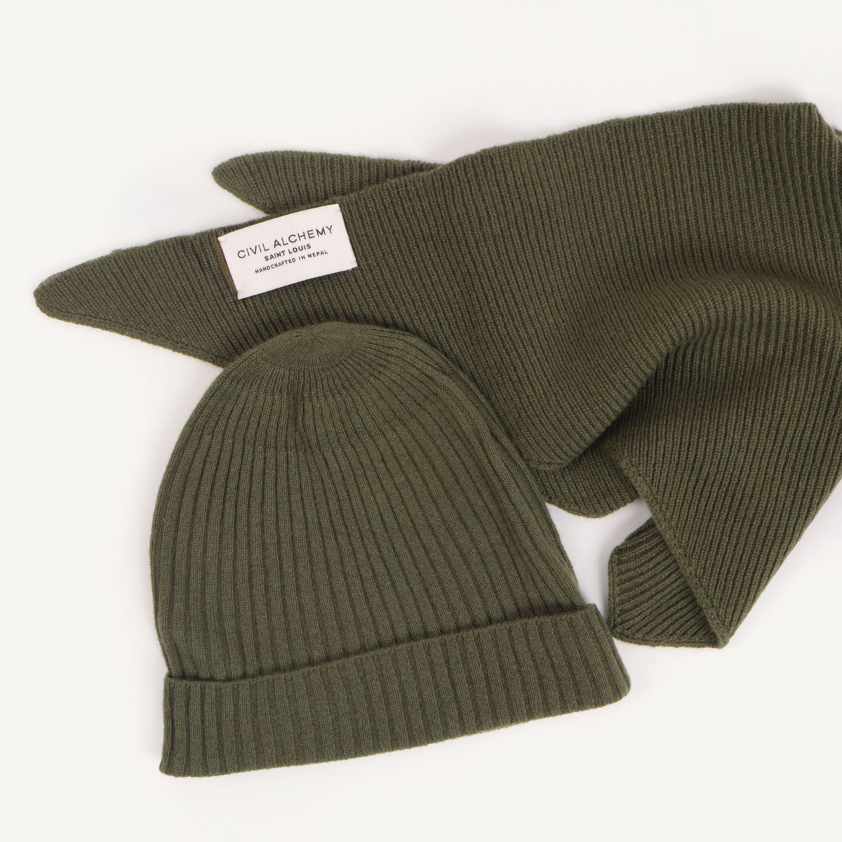 CA Cashmere Beanie - Bay Leaf