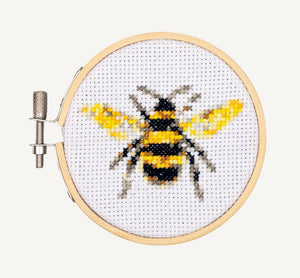 Bee Mini Cross Stitch Embroidery Kit